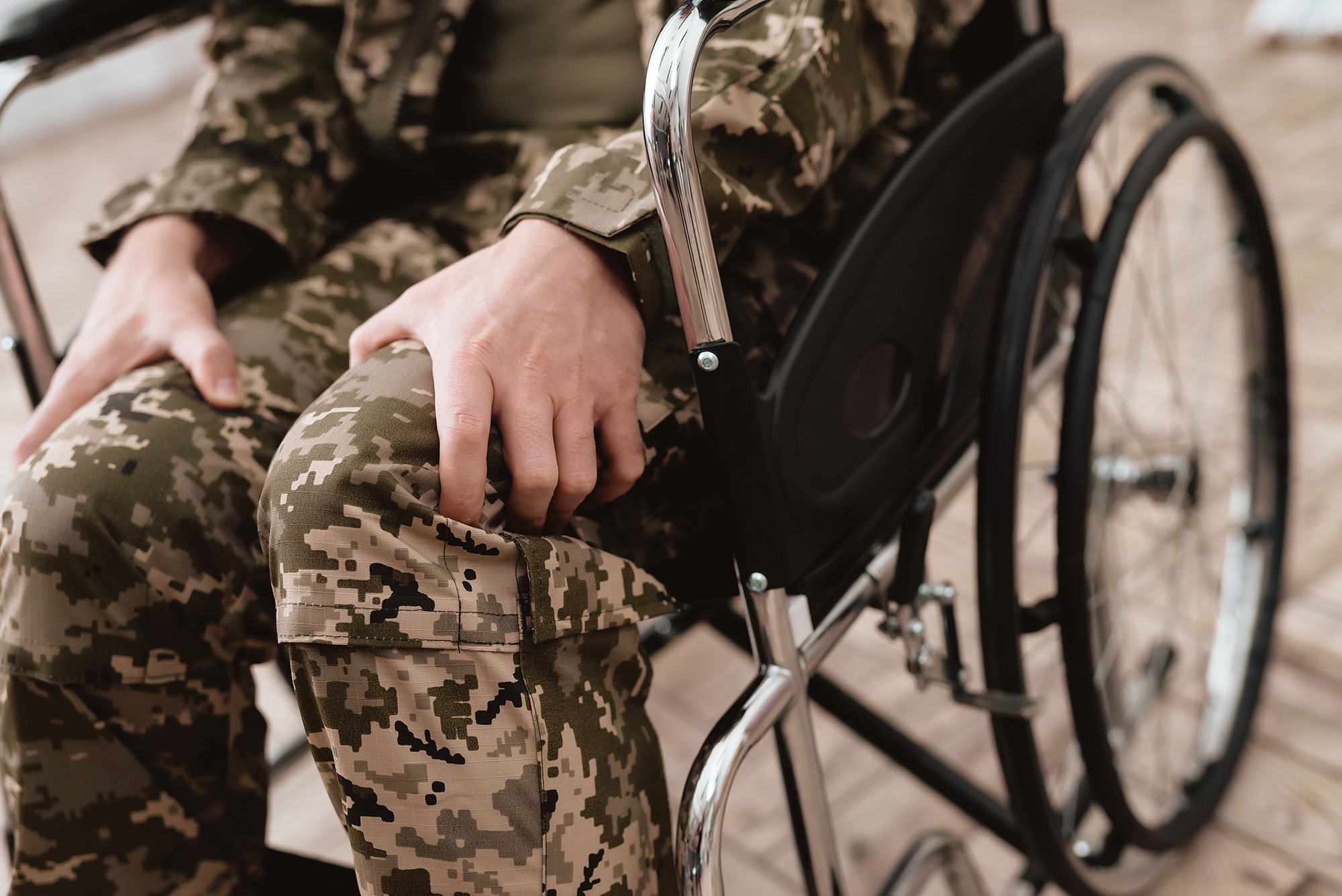 Army, Navy, Air Force Injury and Accident Compensation Claims Leeds - Veteran in wheelchair